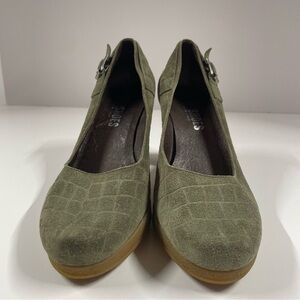 Stylish Green Suede Women's Shoes